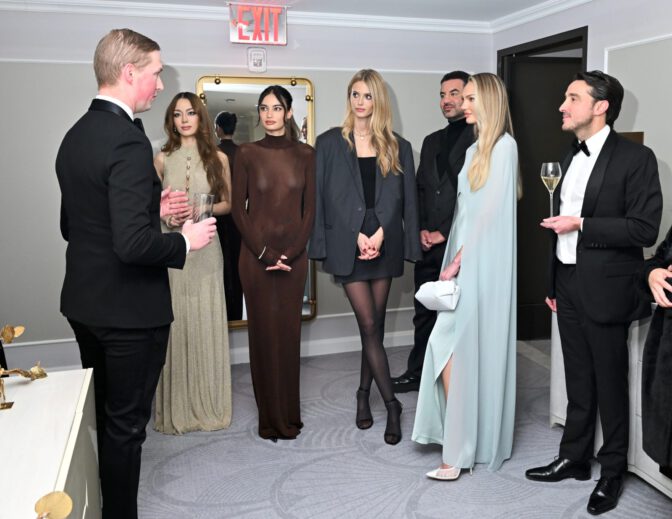 Kelsey Merritt Sheer Brown Dress Guerlain Nyc