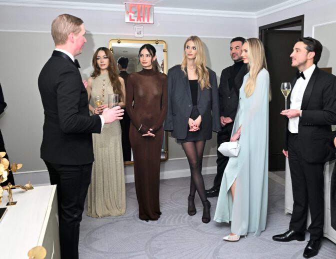 Kelsey Merritt Sheer Brown Dress Guerlain Nyc