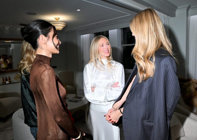 Kelsey Merritt Sheer Brown Dress Guerlain Nyc