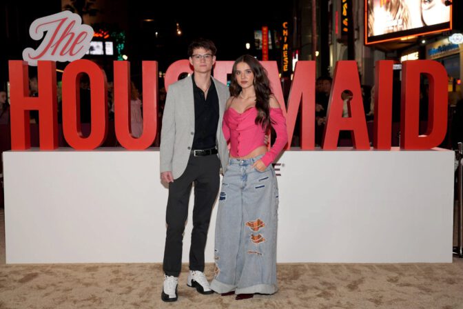 Madeleine Mcgraw Pink Top Denim The Housemaid Red Carpet