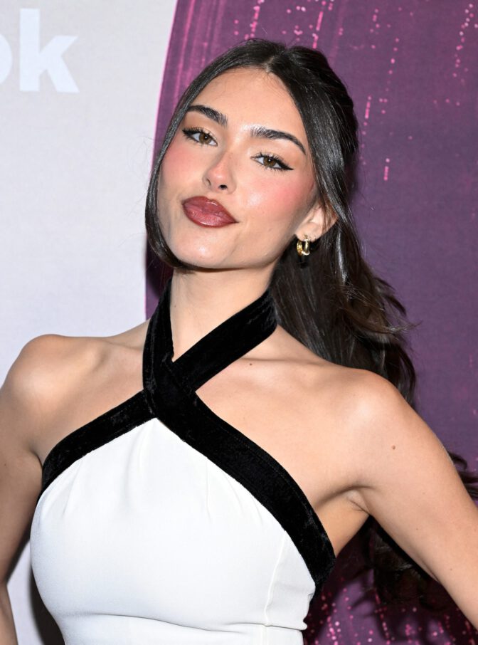 Madison Beer Sexy Mini Dress Sheer Tights