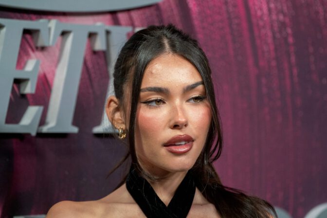 Madison Beer Sexy Mini Dress Sheer Tights