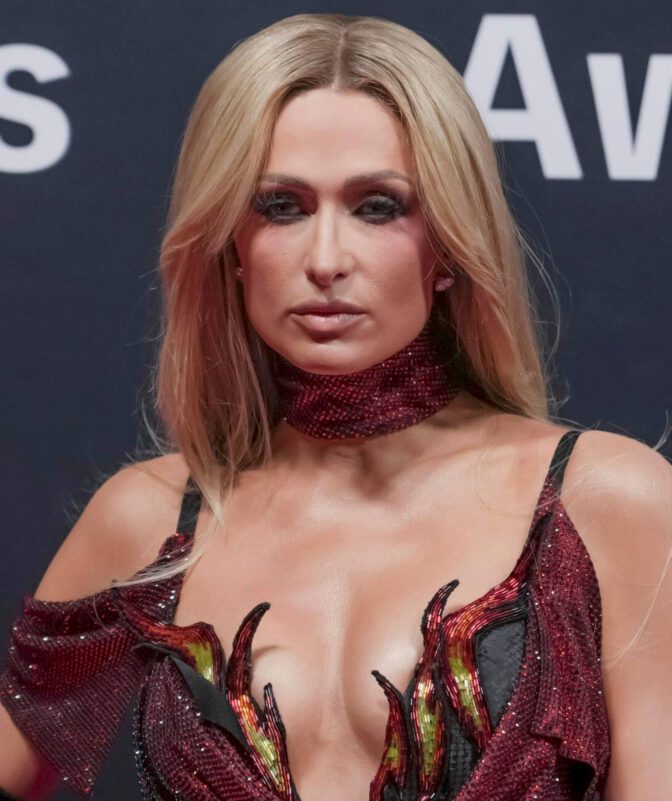 Paris Hilton Cleavage Red Mini Dress Tiktok Awards