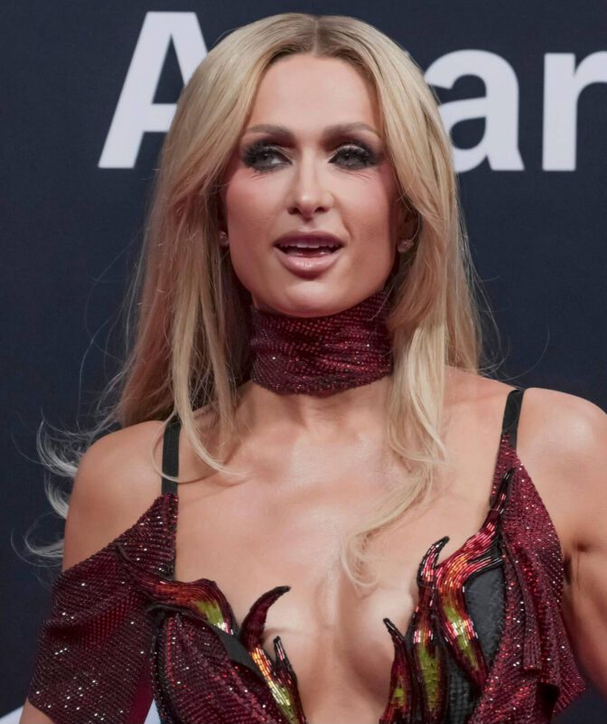 Paris Hilton Cleavage Red Mini Dress Tiktok Awards