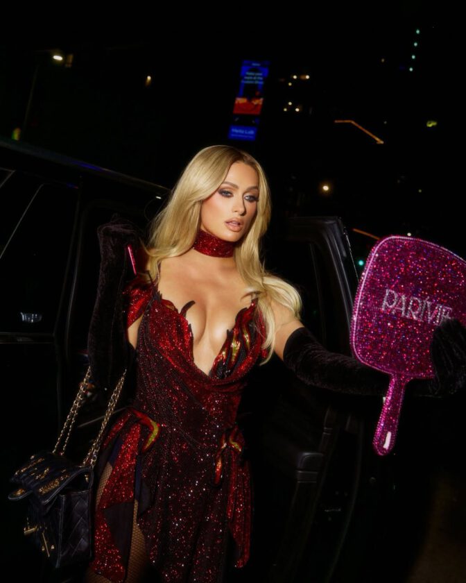 Paris Hilton Cleavage Red Mini Dress Tiktok Awards
