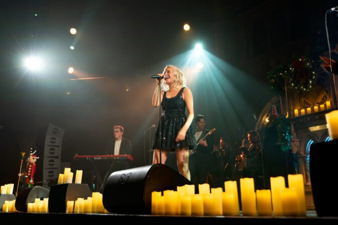 Pixie Lott Cleavage Legs Black Sequin Mini Union Chapel