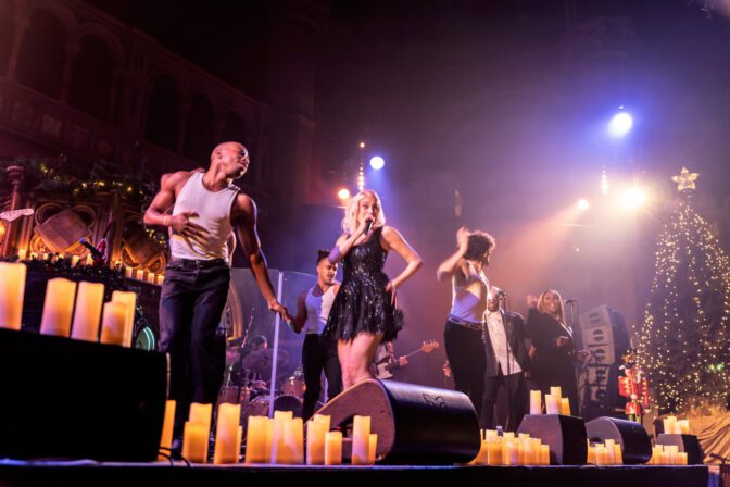 Pixie Lott Cleavage Legs Black Sequin Mini Union Chapel