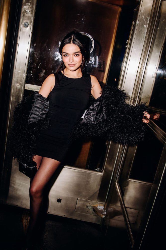 Rachel Zegler Sexy Legs Mini Dress Michael Kors Nyc