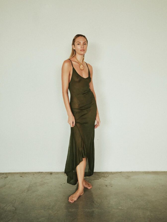 Candice Swanepoel Boobs Nipples See Through Dress
