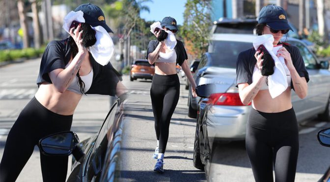Dakota Johnson’s Hardbody: Tight Spandex & Tiny Bra in LA
