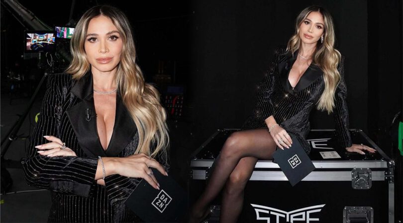 Diletta Leotta’s Deep Cleavage and Sexy Legs in Tiny Blazer