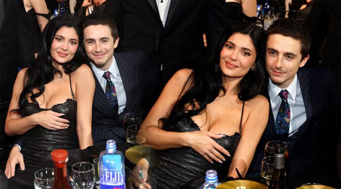 Kylie Jenner Busty Lace Dress At Critics Choice