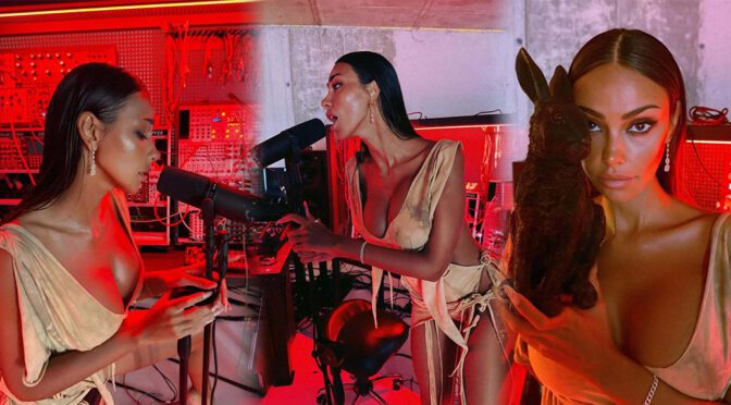 Madalina Ghenea Busty Studio Reveal: Red Light & Shredded Silk