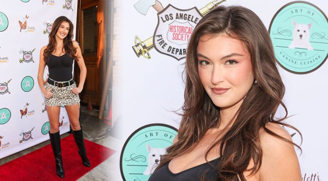 Rachel Pizzolato’s Busty Leopard Look & Thigh-High Boots