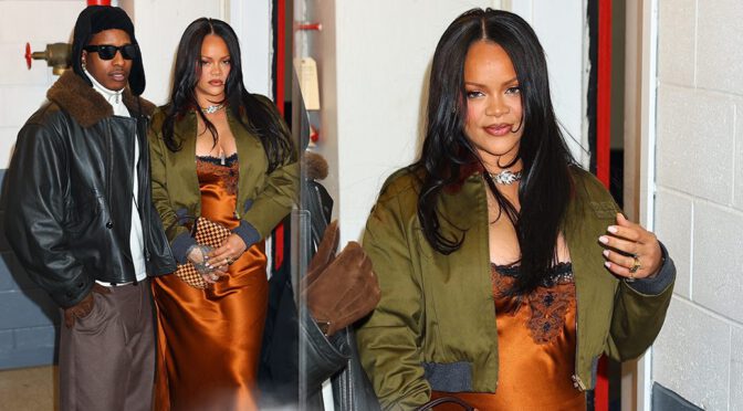 Rihanna’s Busty NYC Night: Sultry Silk & Deep Cleavage