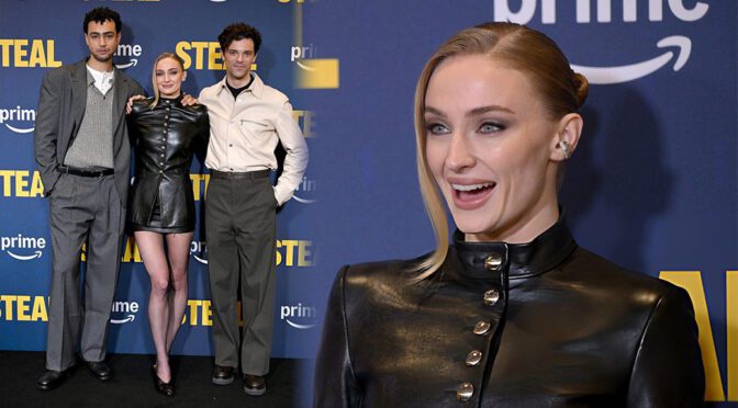 Sophie Turner’s Risqué Leather Skirt & Thigh Tattoo Flash