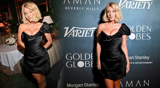 Sydney Sweeney Cleavage Scantily Clad at Variety Party