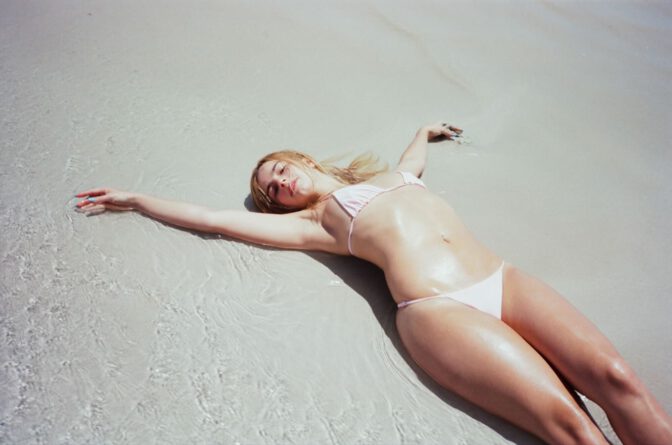 Addison Rae Sexy Lace Bra Beach Body