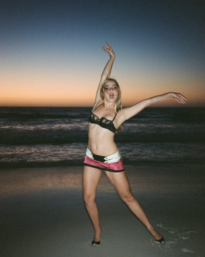 Addison Rae Sexy Lace Bra Beach Body