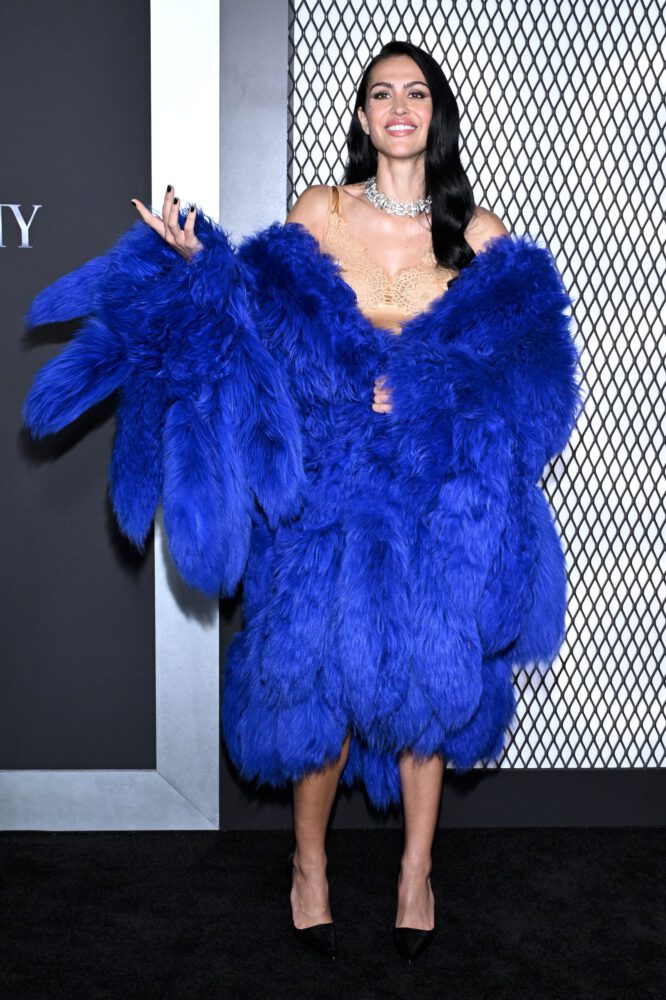 Amelia Hamlin Sexy Gold Slip Dress Nips Legs