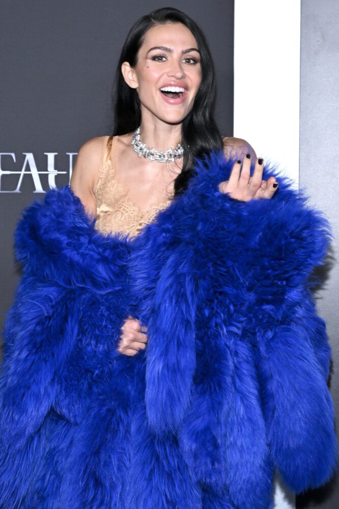 Amelia Hamlin Sexy Gold Slip Dress Nips Legs