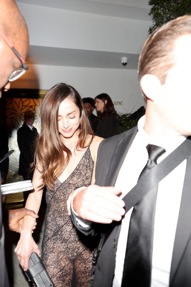 Ana De Armas Naked Lace Dress Golden Globes