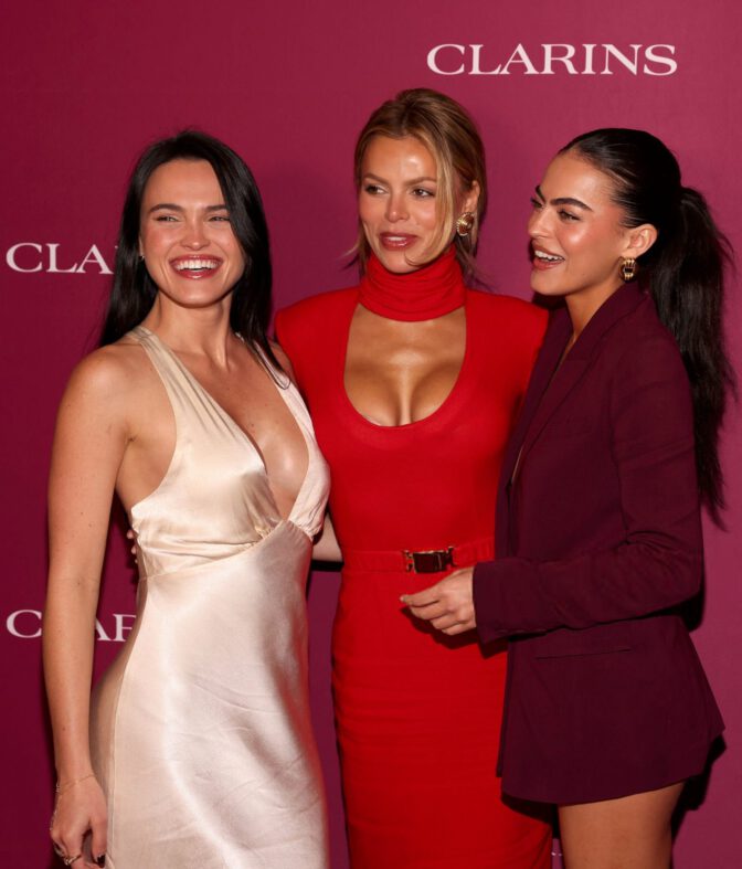 Brooks Nader Busty Red Dress Cleavage Clarins Event