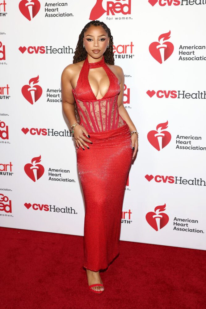 Chloe Bailey Cleavage Red Corset Nyc