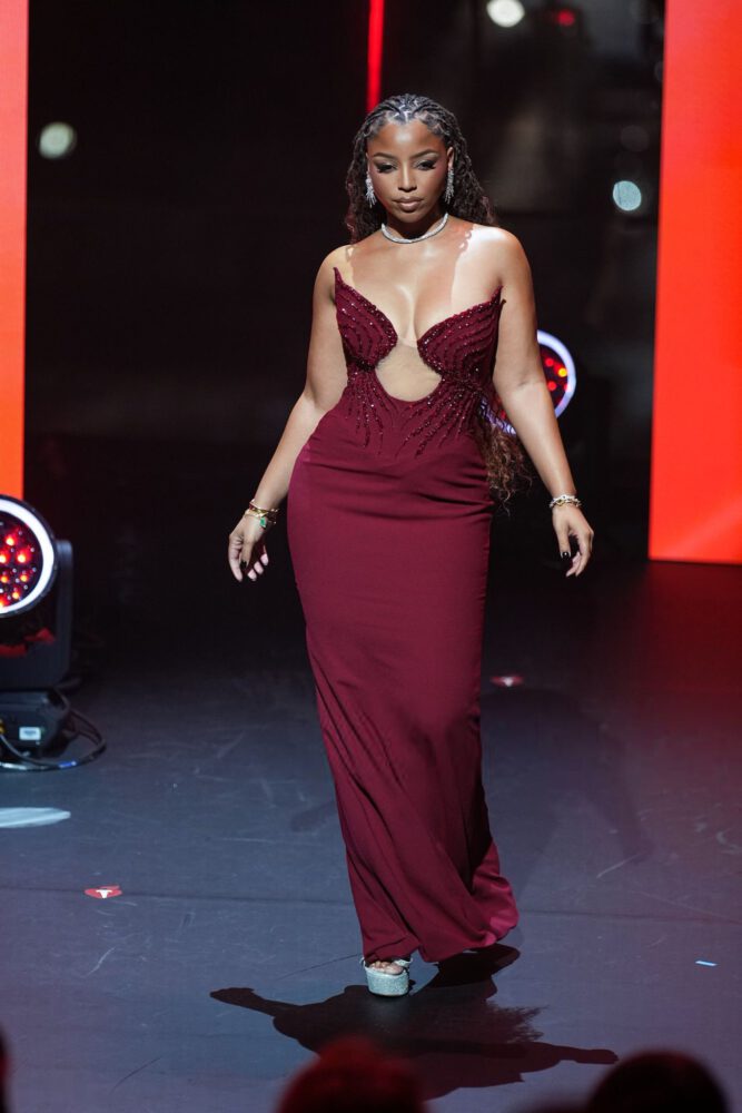 Chloe Bailey Cleavage Red Corset Nyc