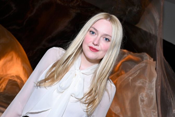 Dakota Fanning Leggy Armani Lace