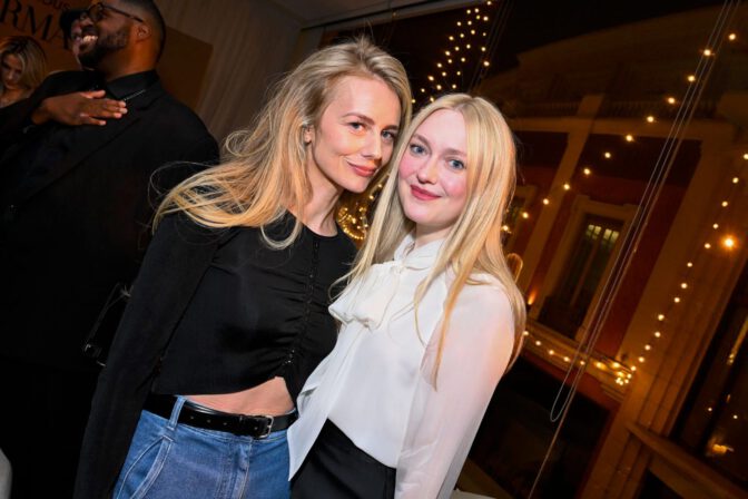 Dakota Fanning Leggy Armani Lace