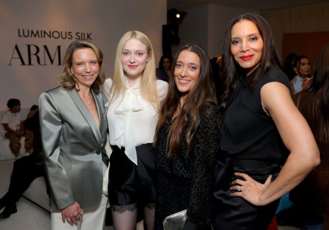 Dakota Fanning Leggy Armani Lace