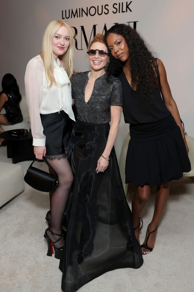 Dakota Fanning Leggy Armani Lace