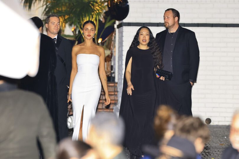 Eiza Gonzalez Sexy Body White Dress High Slit Legs