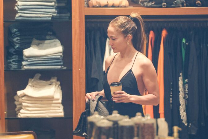J Lo Sexy Cleavage Black Dress Curves