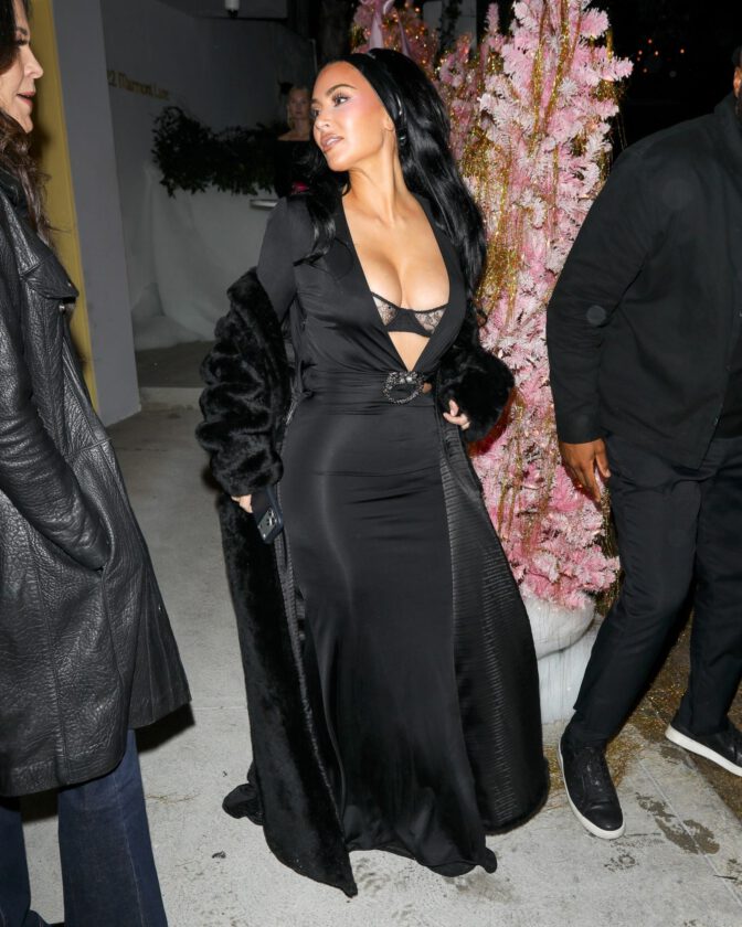 Kim Kardashian Cleavage Sheer Lingerie Look