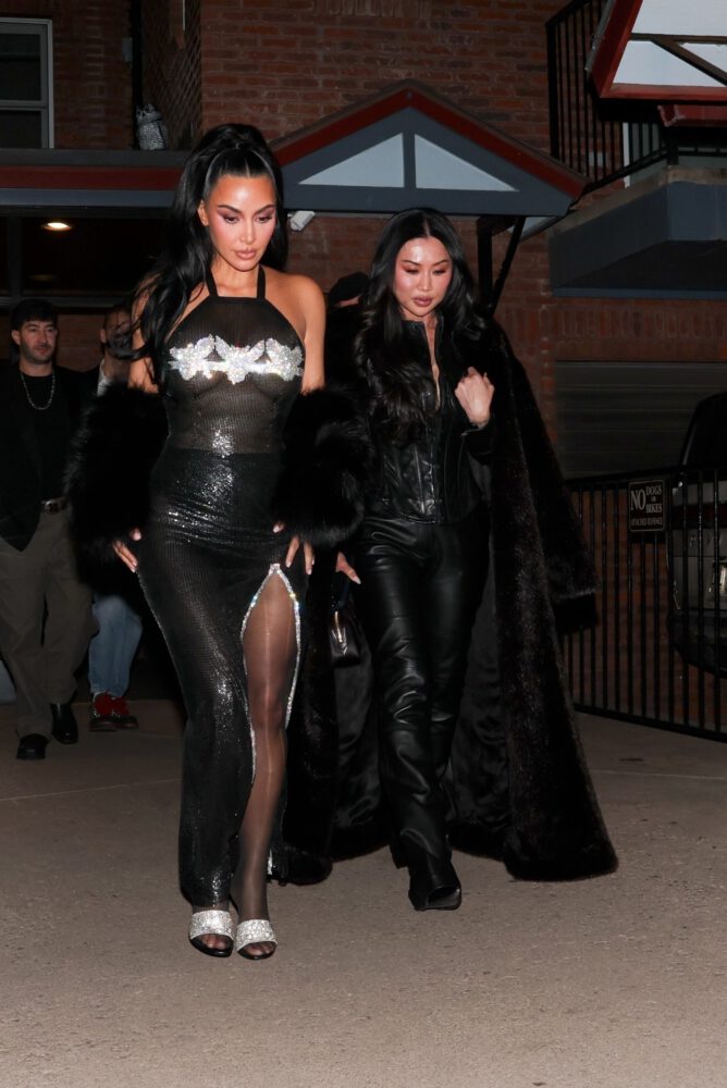 Kim Kardashian Sheer Mesh Dress Aspen Nye