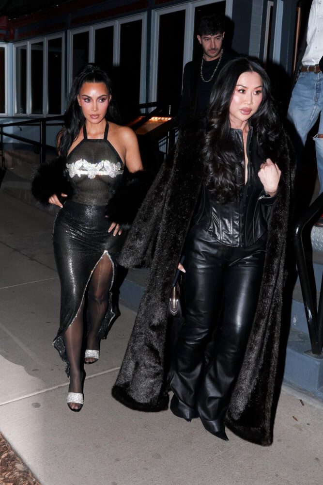 Kim Kardashian Sheer Mesh Dress Aspen Nye