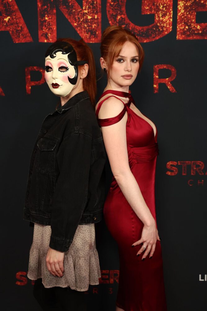 Madelaine Petsch Sexy Red Lace Dress Screening