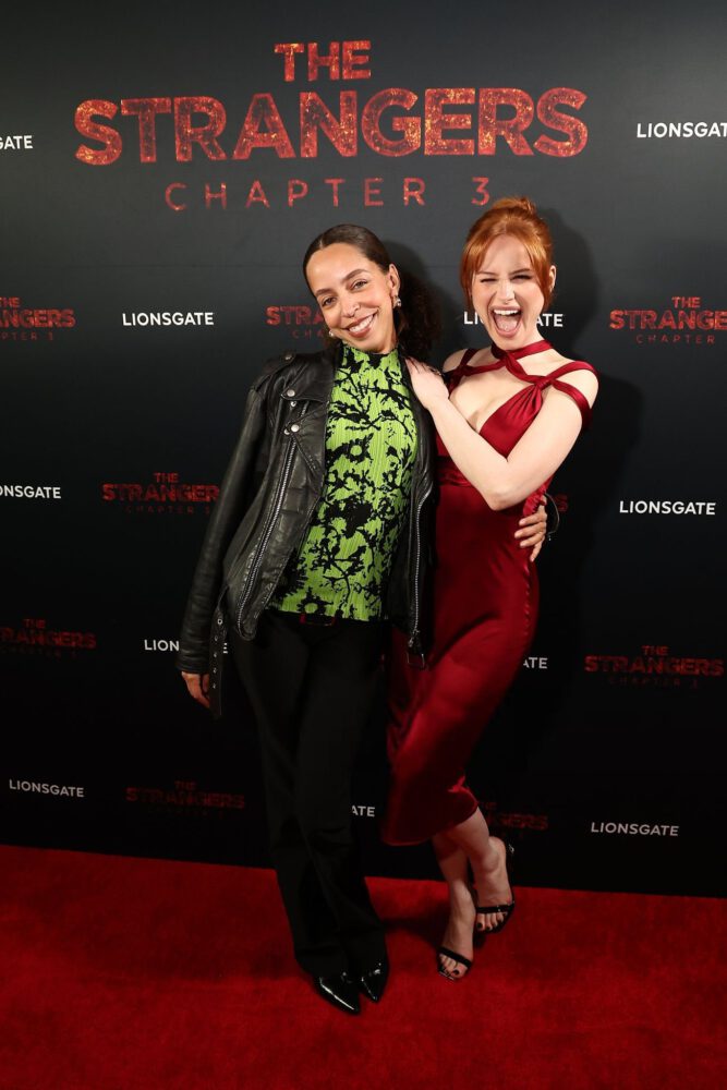 Madelaine Petsch Sexy Red Lace Dress Screening