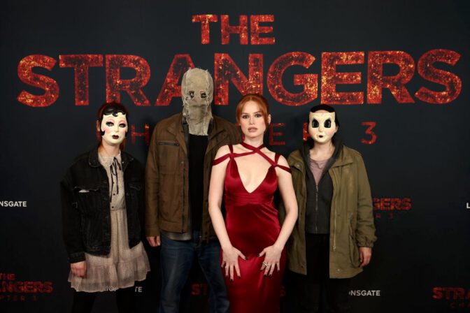 Madelaine Petsch Sexy Red Lace Dress Screening