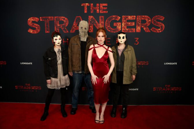 Madelaine Petsch Sexy Red Lace Dress Screening