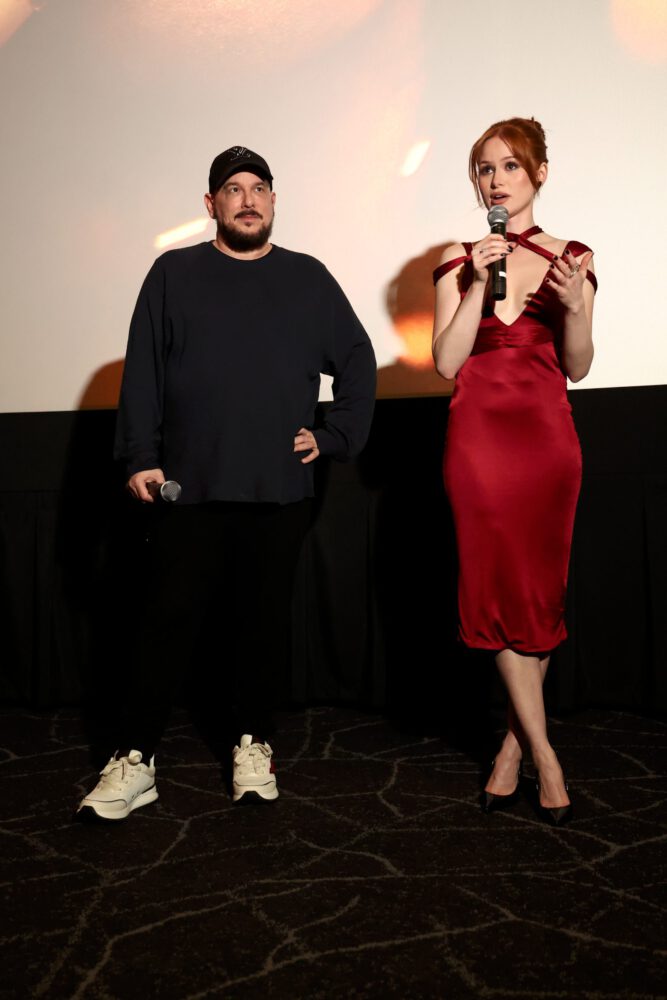 Madelaine Petsch Sexy Red Lace Dress Screening