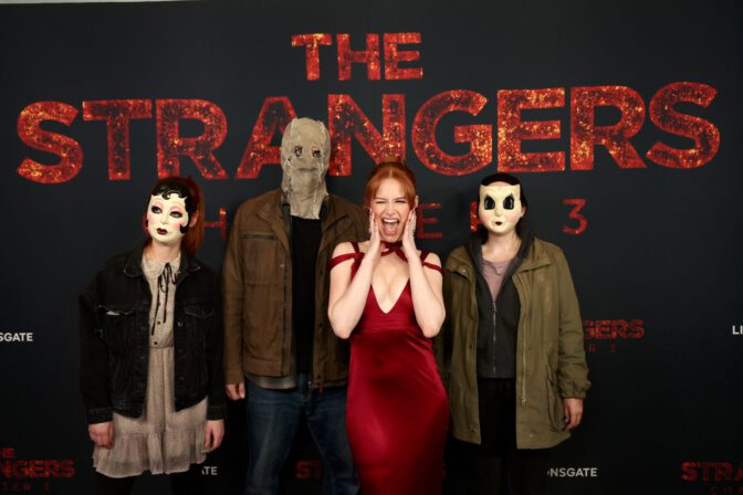 Madelaine Petsch Sexy Red Lace Dress Screening