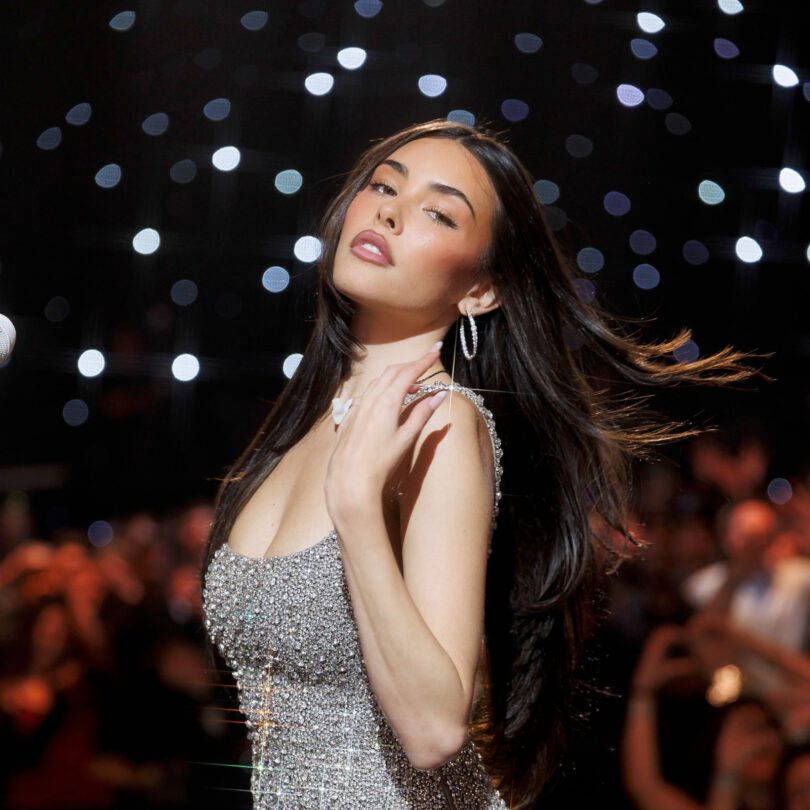 Madison Beer Hot Silver Sequin Dress Nye