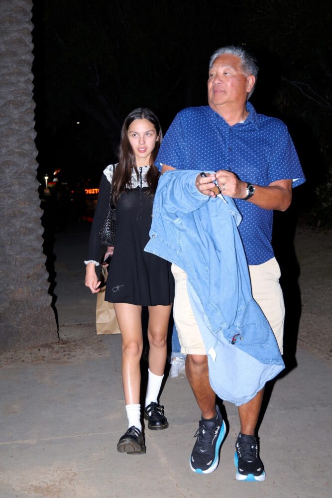 Olivia Rodrigo Sheer Black Mini Dress Legs