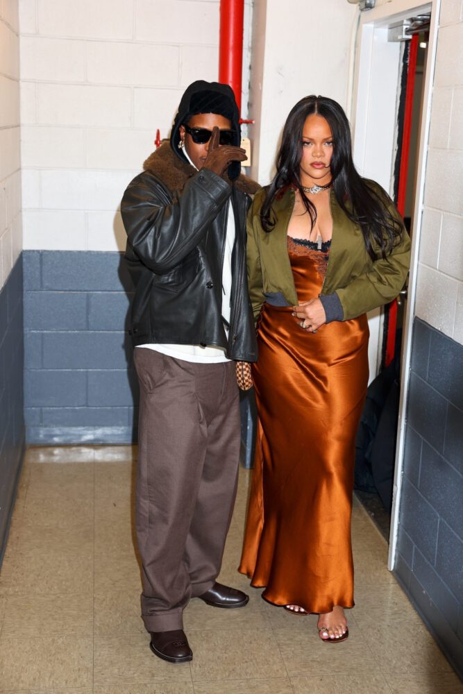 Rihanna Braless Cleavage Silk Mini Dress