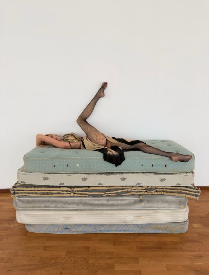 Stella Maxwell Topless Fishnet Thong Boots