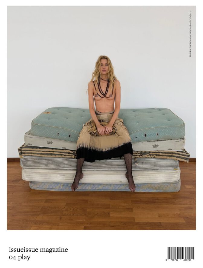 Stella Maxwell Topless Fishnet Thong Boots