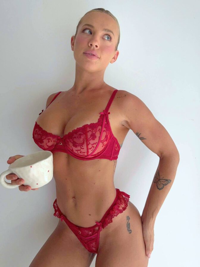 Tammy Hembrow Uncensored Red Lingerie Body